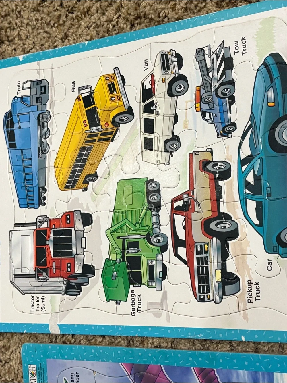 Vintage Picture Puzzles Kids Transportation & Flying Puzzle Set - Blue
